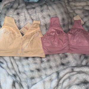 Elegant Lace Bralette Set - Cream and Pink